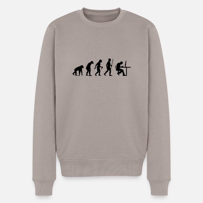 Geek Evolution - Männer Premium Bio Pullover - Taupe