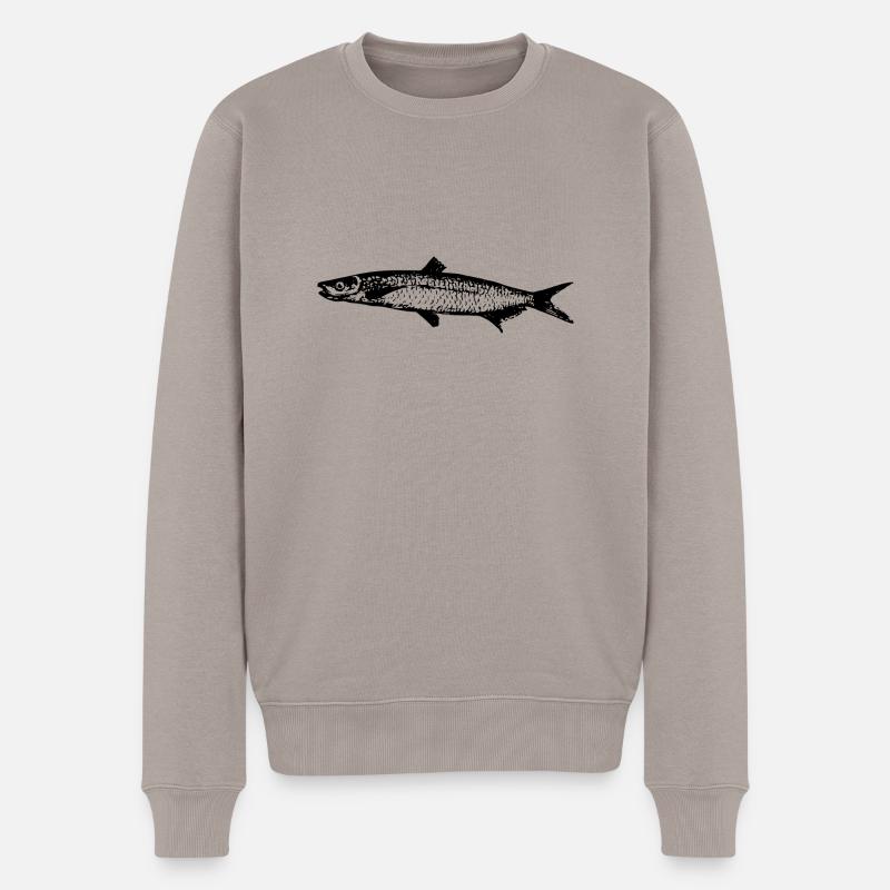fish513 - Männer Premium Bio Pullover - Taupe
