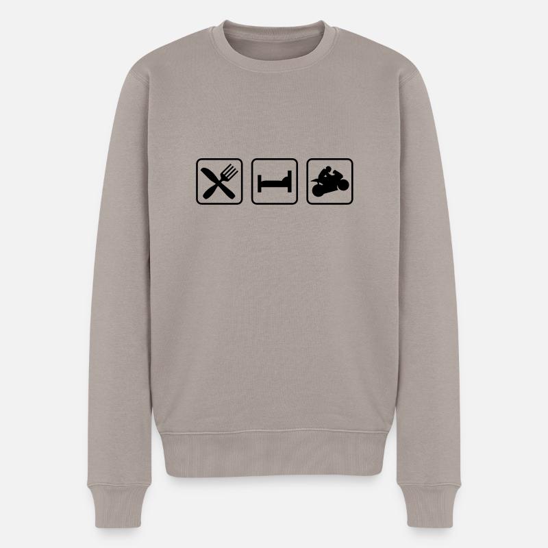 motorcycles - Männer Premium Bio Pullover - Taupe
