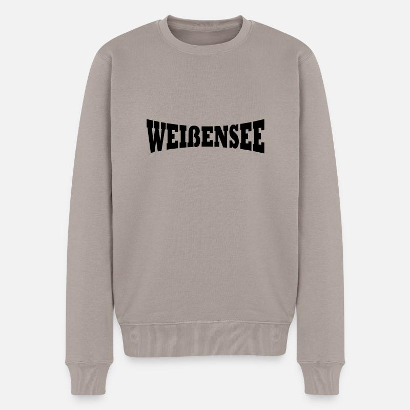 Weißensee Schriftzug - Männer Premium Bio Pullover - Taupe