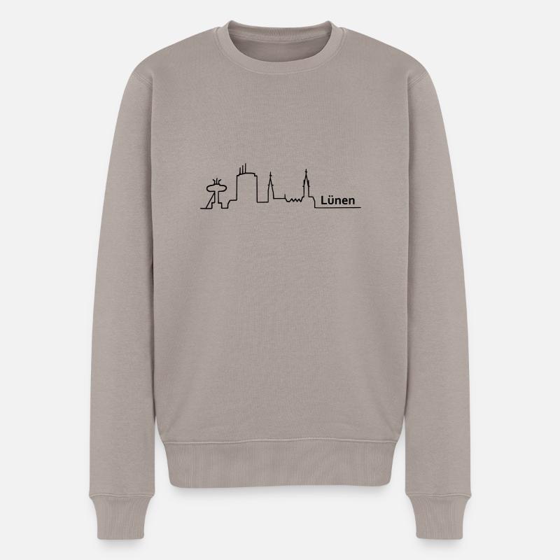 luenen Lünen skyline - Männer Premium Bio Pullover - Taupe