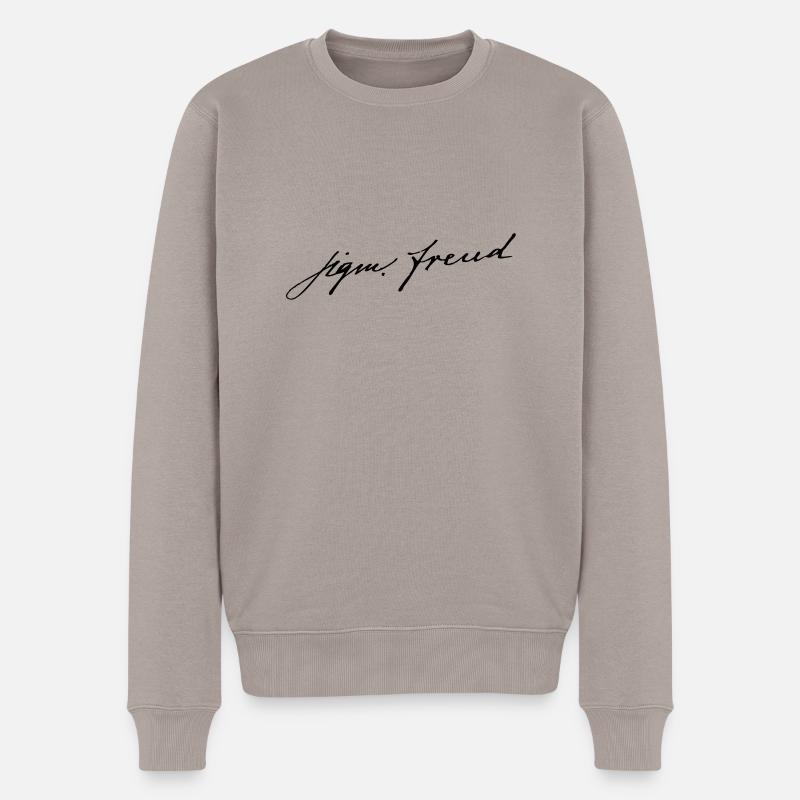 Sigmund Freud - Männer Premium Bio Pullover - Taupe
