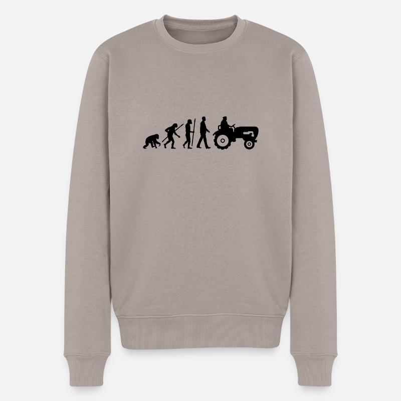 evolution_bauer_mit_traktor_032013_a_1c - Men's Premium Organic Jumper - taupe