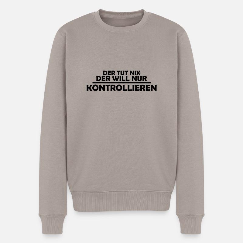 kontrollieren - Männer Premium Bio Pullover - Taupe