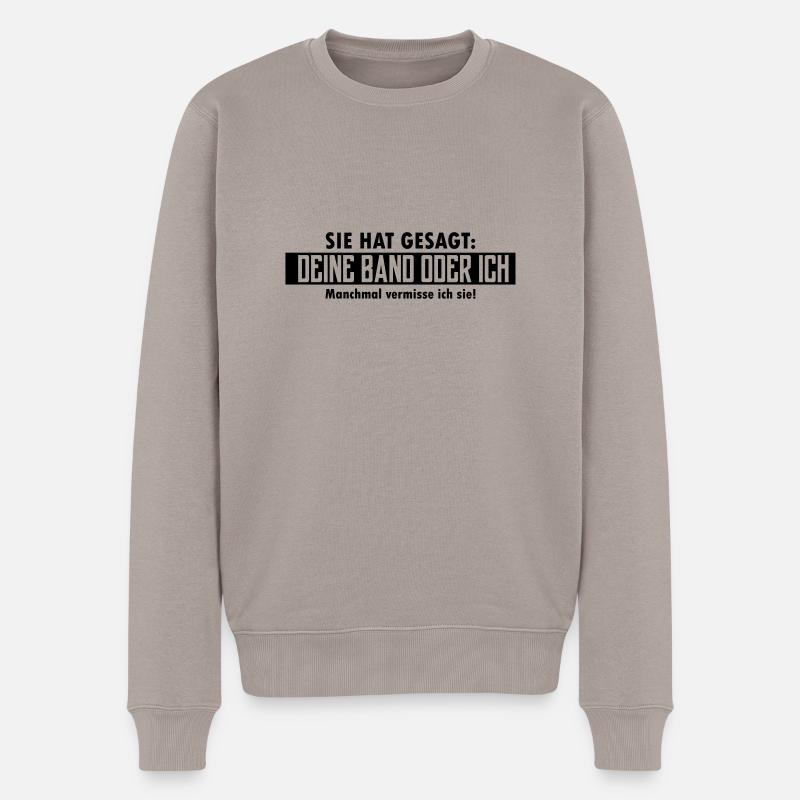 deine band oder ich - Männer Premium Bio Pullover - Taupe