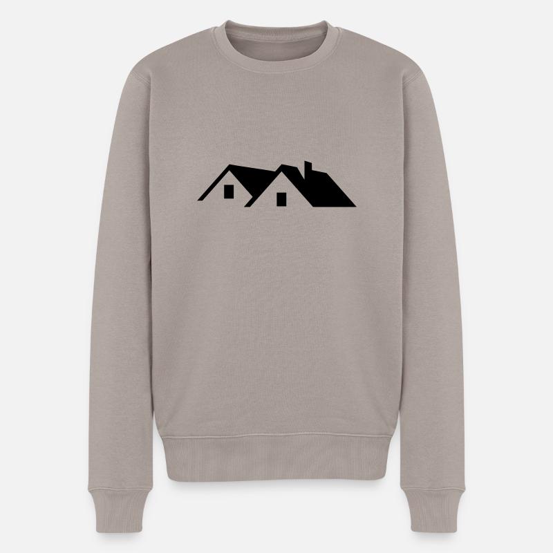 Dach - Männer Premium Bio Pullover - Taupe