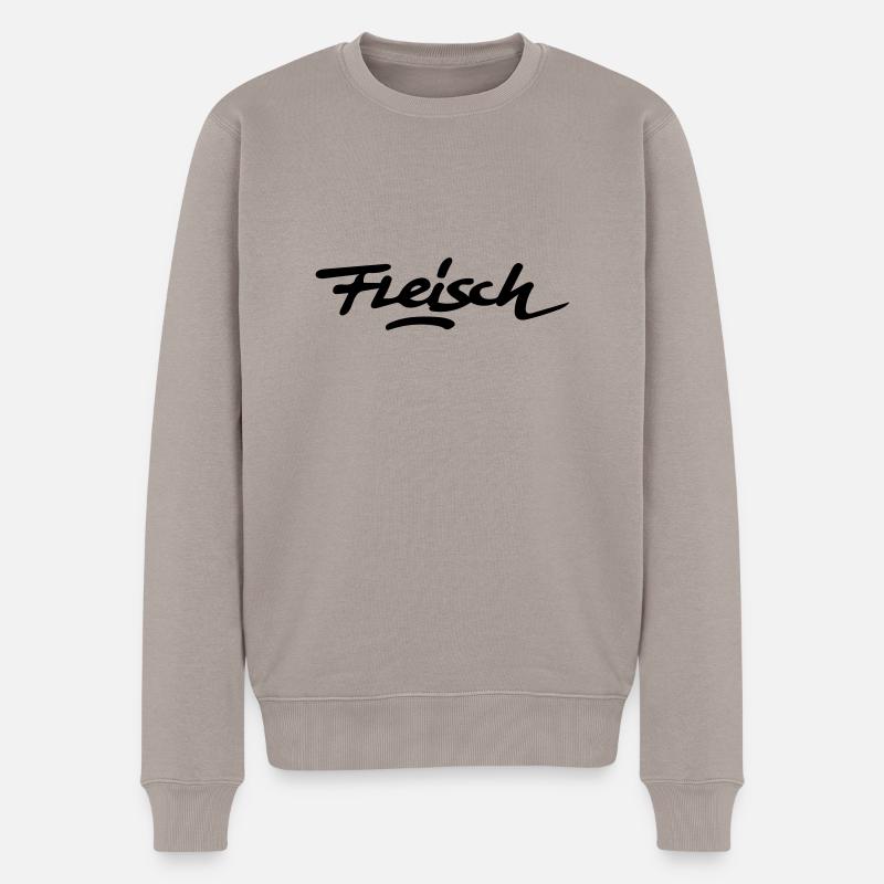 Fleisch - Männer Premium Bio Pullover - Taupe