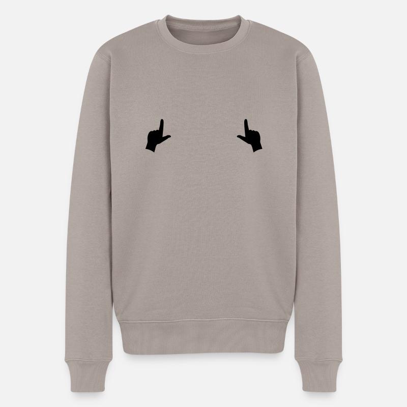 Cadre mains - Pull Premium bio Homme - taupe