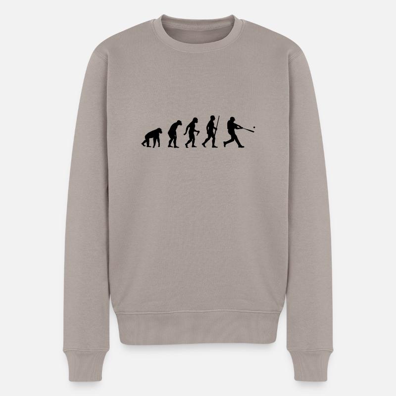 Baseball Evolution - Männer Premium Bio Pullover - Taupe