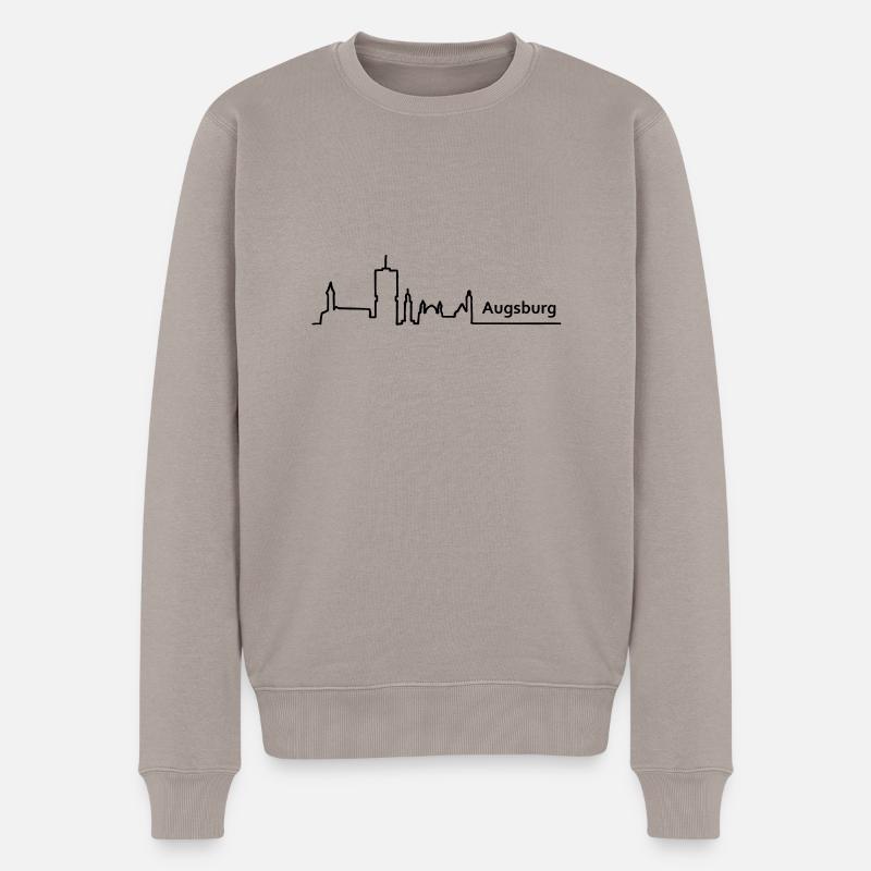 augsburg skyline - Männer Premium Bio Pullover - Taupe