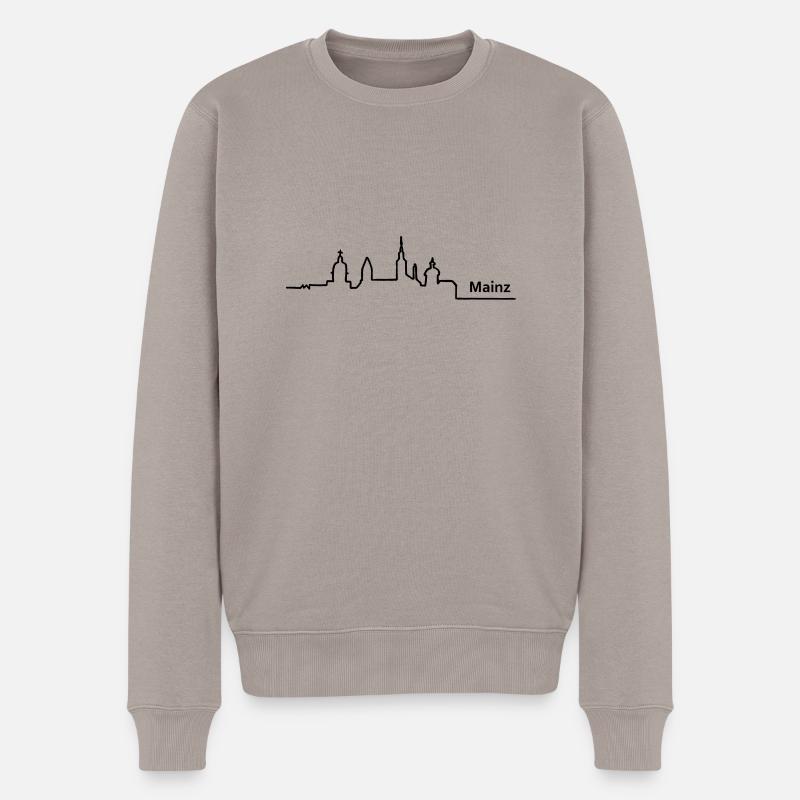 mainz skyline - Männer Premium Bio Pullover - Taupe