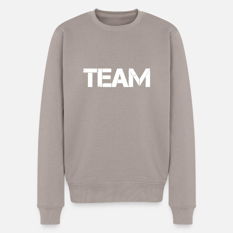 team - Männer Premium Bio Pullover - Taupe