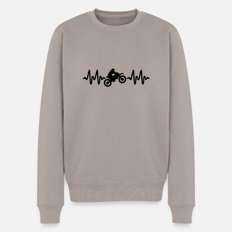 motocross - Männer Premium Bio Pullover - Taupe