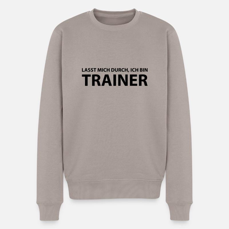 trainer - Männer Premium Bio Pullover - Taupe