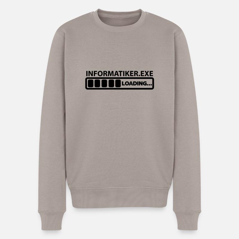 informatiker exe loading - Männer Premium Bio Pullover - Taupe