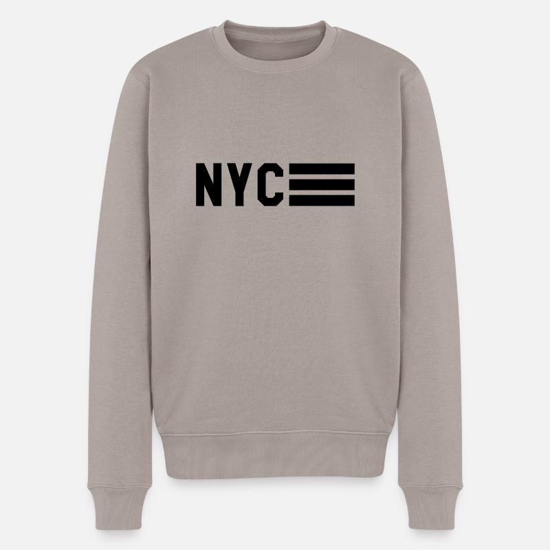NYC - Männer Premium Bio Pullover - Taupe