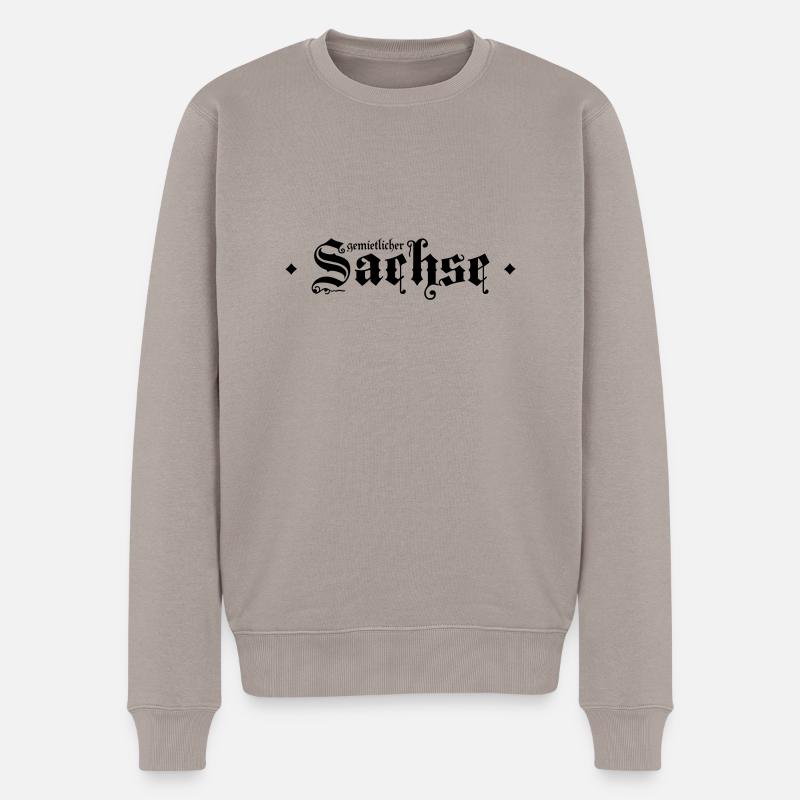 gemietlicher Sachse - Männer Premium Bio Pullover - Taupe