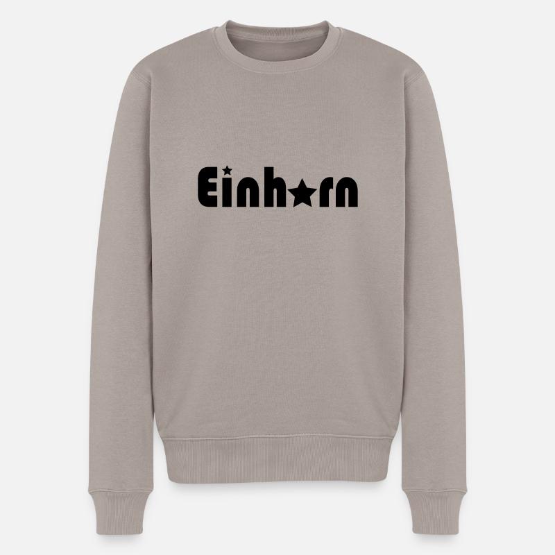 Einhorn - Männer Premium Bio Pullover - Taupe