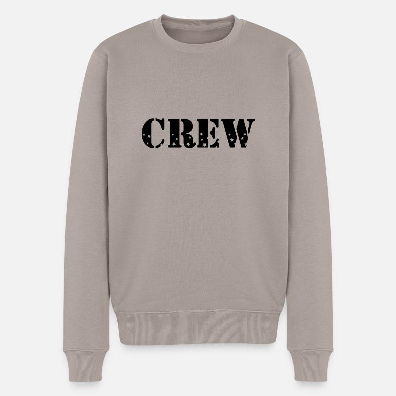 crew - Männer Premium Bio Pullover - Taupe