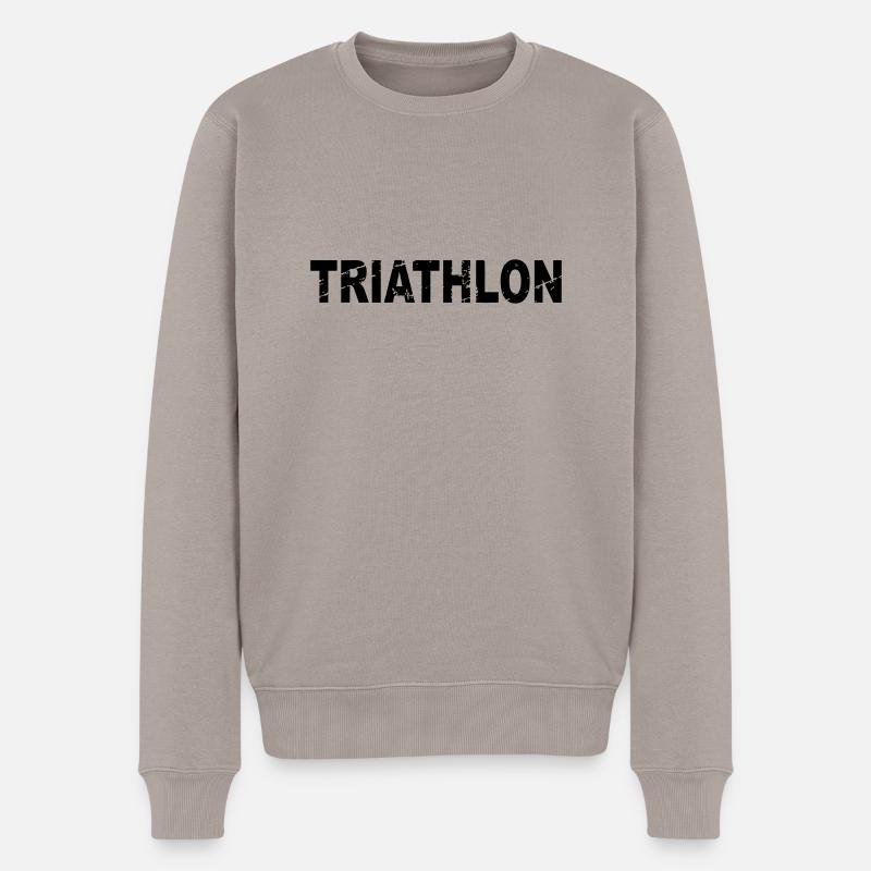 Triathlon - Männer Premium Bio Pullover - Taupe