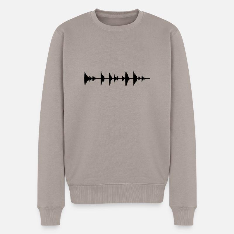 Wellenform - Drumloop - Sample - Beat - Männer Premium Bio Pullover - Taupe