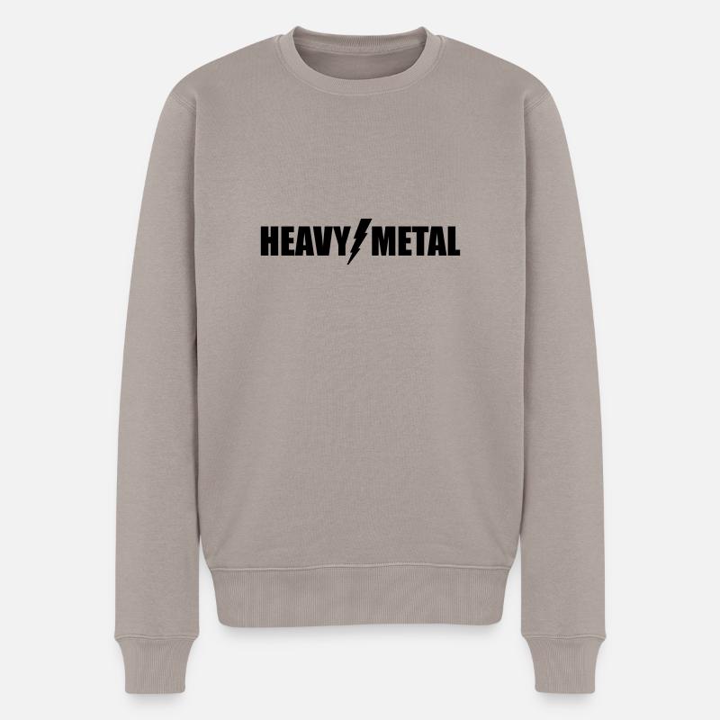 Heavy Metal - Männer Premium Bio Pullover - Taupe
