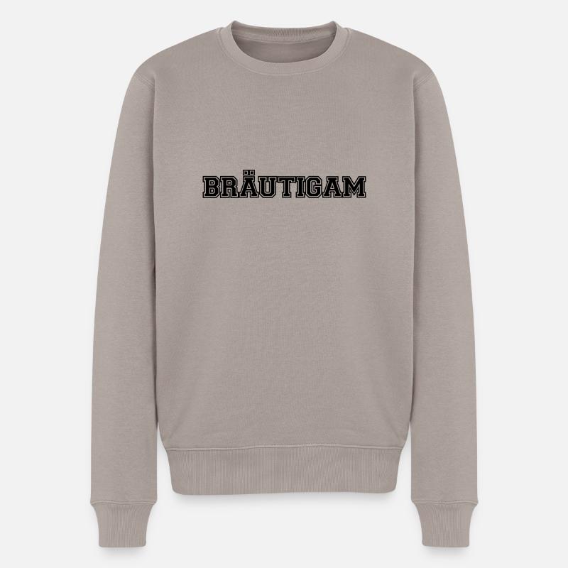 Bräutigam - Männer Premium Bio Pullover - Taupe
