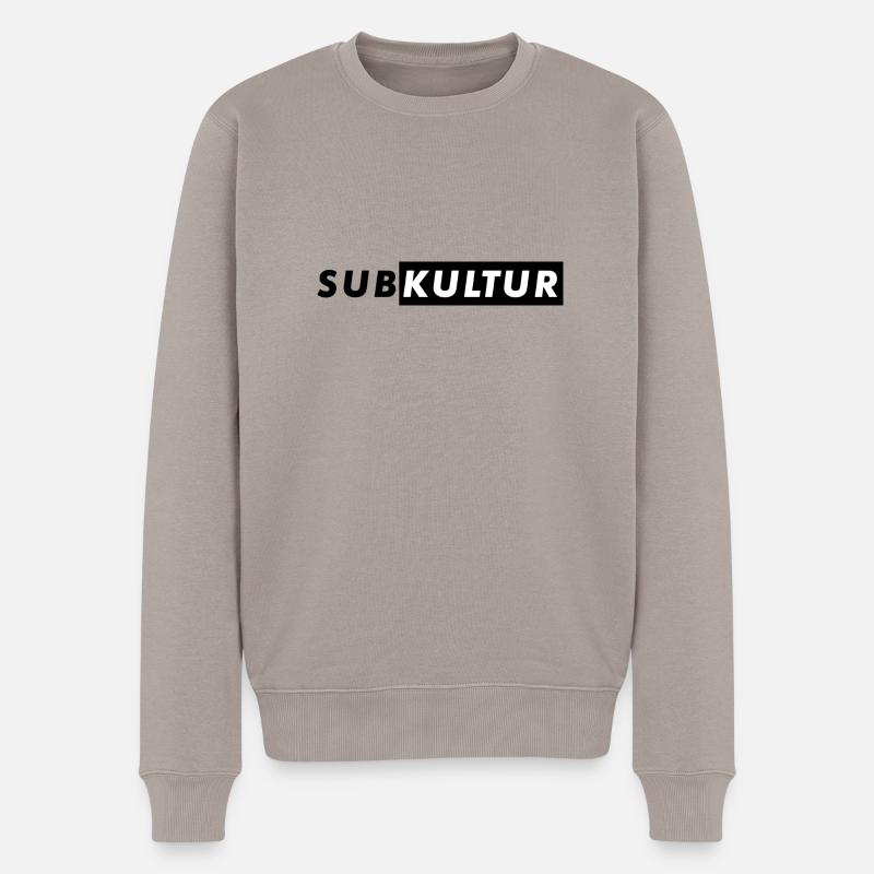 SUBKULTUR S/W - Männer Premium Bio Pullover - Taupe