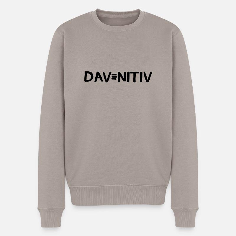 davenitiv - Männer Premium Bio Pullover - Taupe