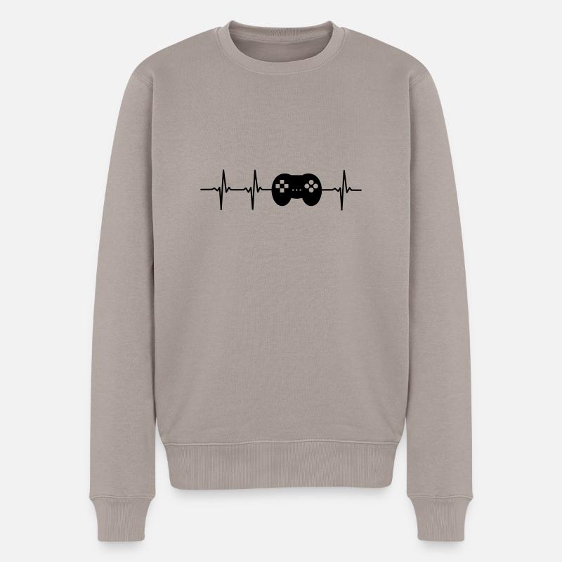 Gaming T-Shirt Geschenk Idee Weihnachten Lustig - Männer Premium Bio Pullover - Taupe