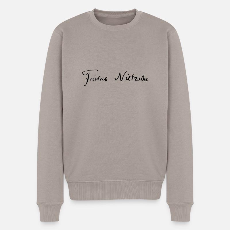 Friedrich Nietzsche - Männer Premium Bio Pullover - Taupe