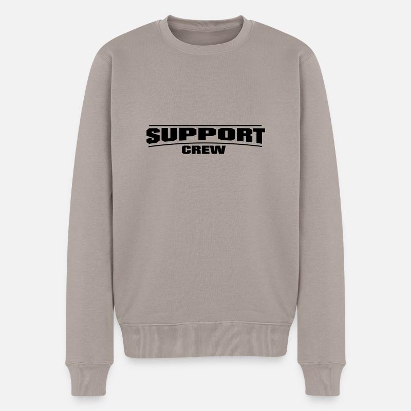 Support Crew - Männer Premium Bio Pullover - Taupe