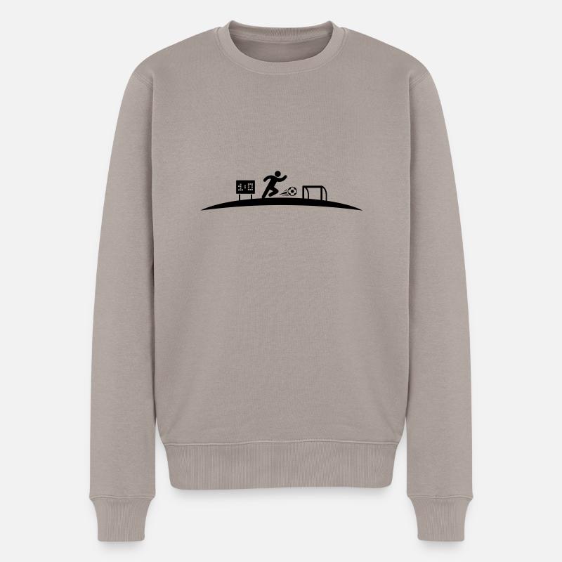 Fußballer Tor - Männer Premium Bio Pullover - Taupe