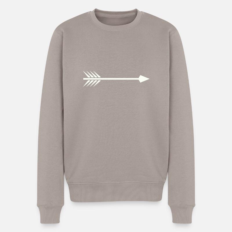 Pfeil - Männer Premium Bio Pullover - Taupe