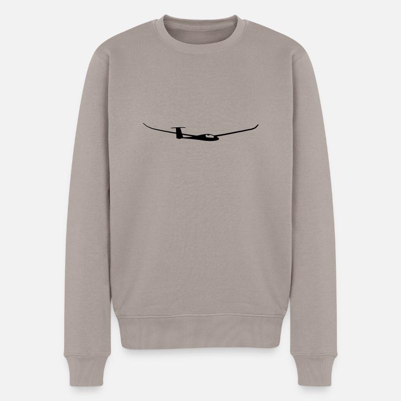 Segelflugzeug Discus - Männer Premium Bio Pullover - Taupe