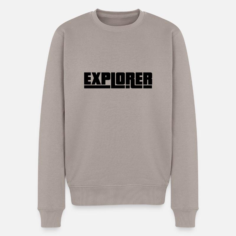 Explorer - Männer Premium Bio Pullover - Taupe