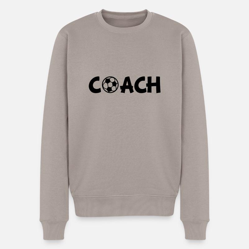 coach - Männer Premium Bio Pullover - Taupe