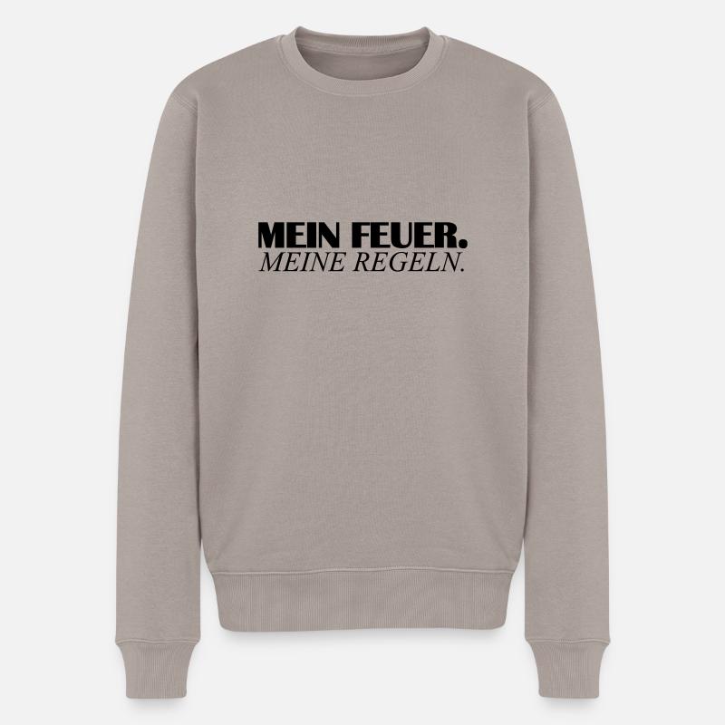 mein feuer - Männer Premium Bio Pullover - Taupe