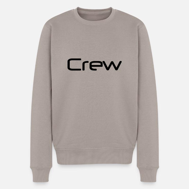 crew - Männer Premium Bio Pullover - Taupe