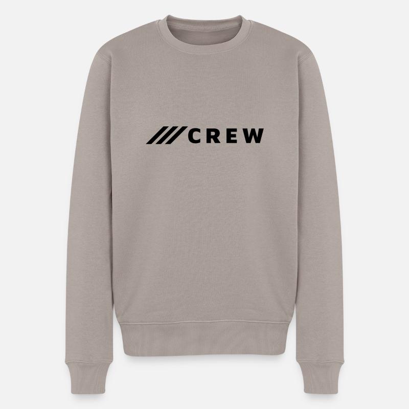 CREW - Männer Premium Bio Pullover - Taupe