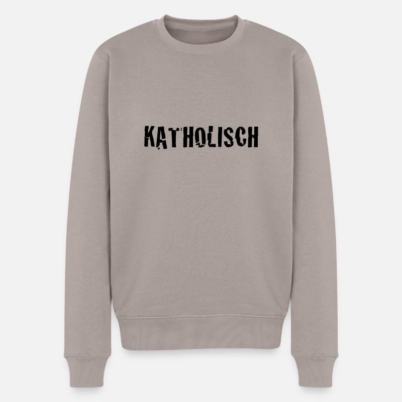 katholisch - Männer Premium Bio Pullover - Taupe