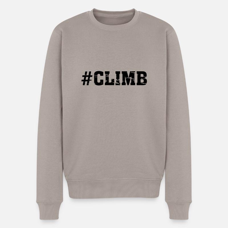 #Climb - Männer Premium Bio Pullover - Taupe