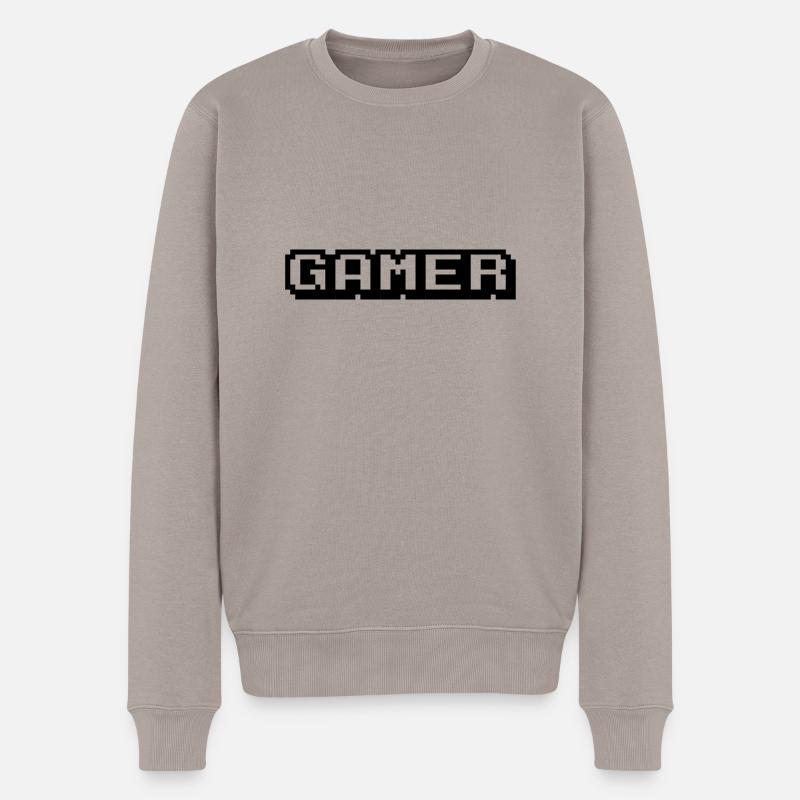 Gamer - Männer Premium Bio Pullover - Taupe