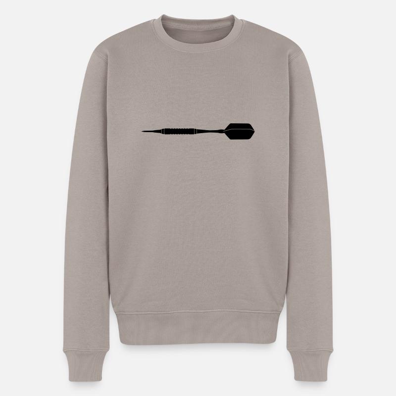Dart, Dartpfeil - Männer Premium Bio Pullover - Taupe