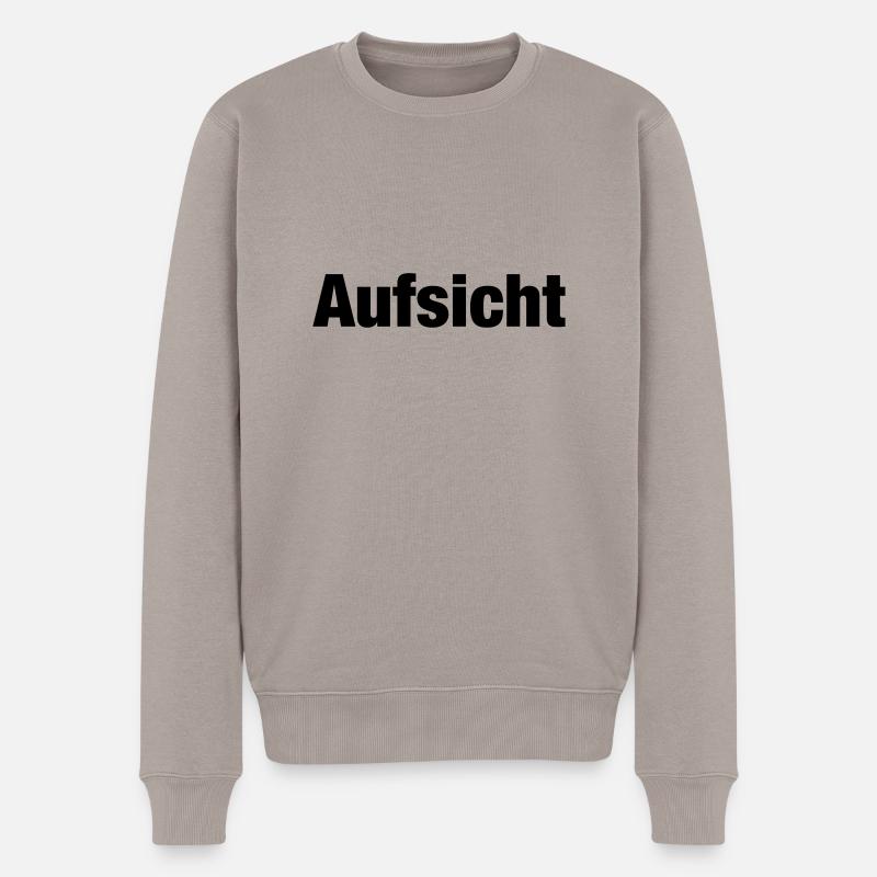 Aufsicht - Männer Premium Bio Pullover - Taupe