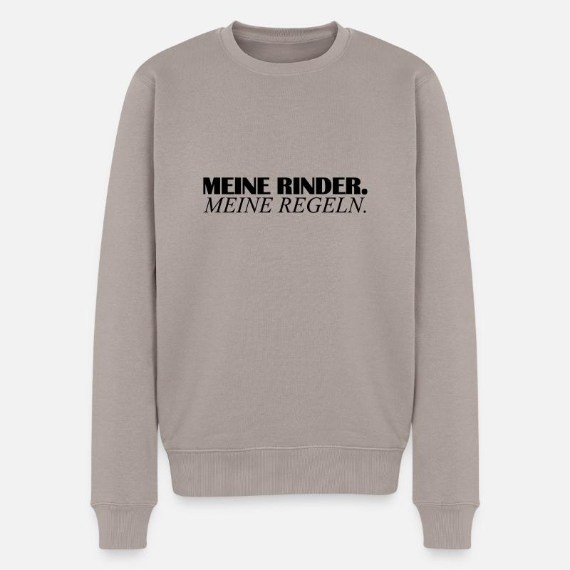meine rinder - Männer Premium Bio Pullover - Taupe