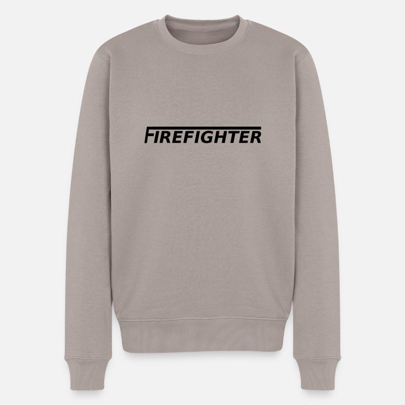 Firefighter LangesF - Männer Premium Bio Pullover - Taupe