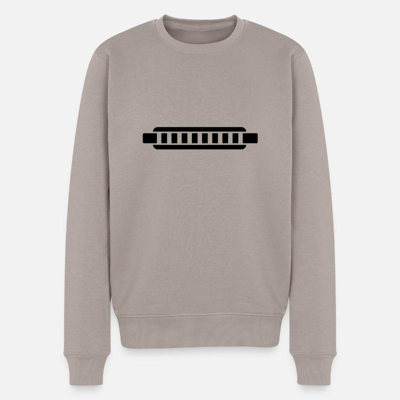 Mundharmonika - Männer Premium Bio Pullover - Taupe