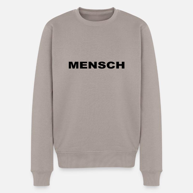Mensch-3 - Männer Premium Bio Pullover - Taupe