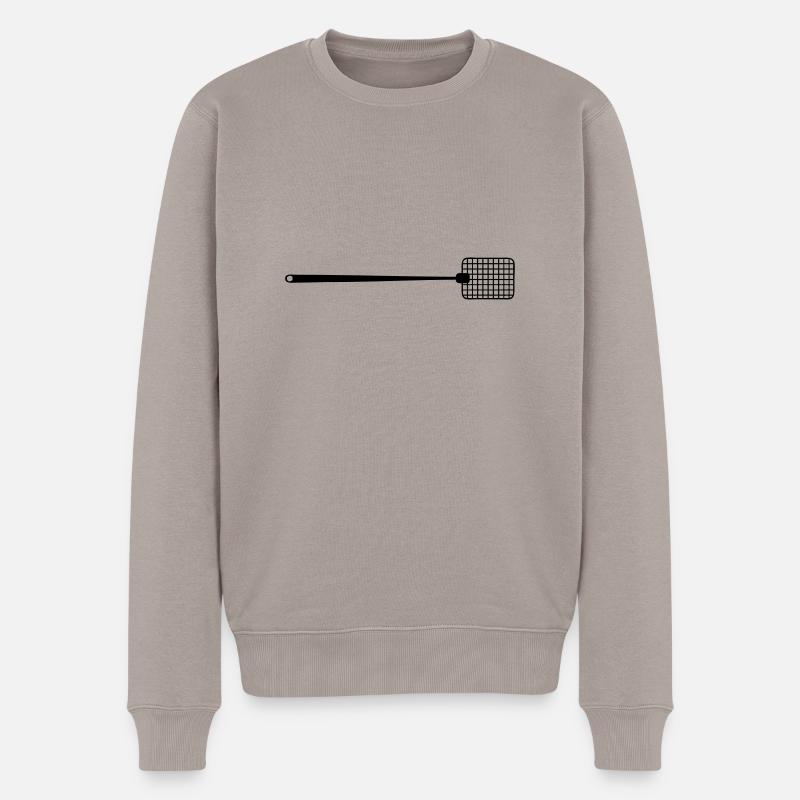 Fliegenklatsche - Männer Premium Bio Pullover - Taupe